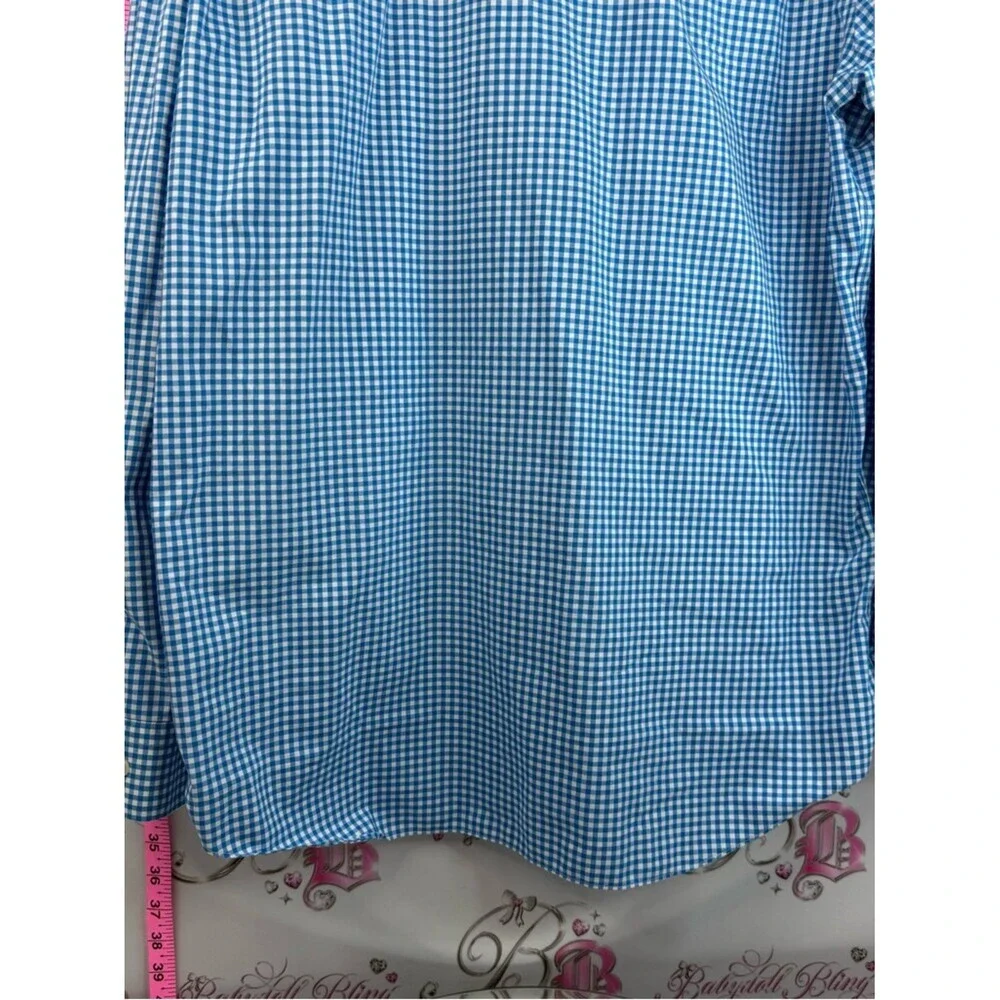 Banana Republic button up shirt Blue and White Gingham Dress Shirt grant fit